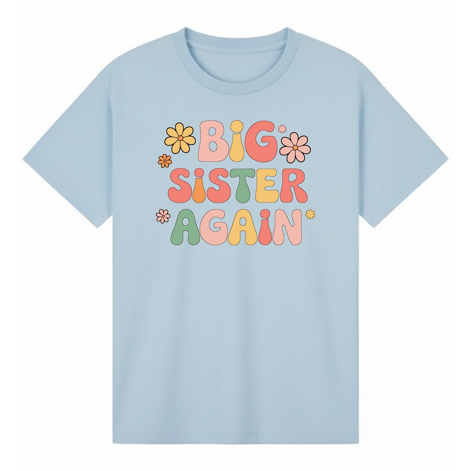 BGSIS46 artwork on light blue T-shirt