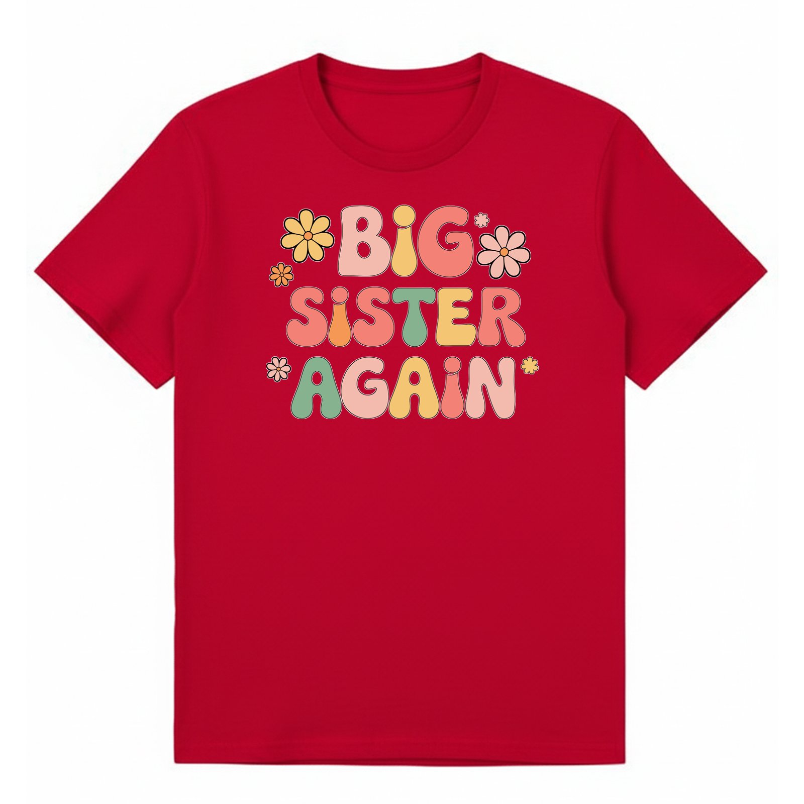 BGSIS46 artwork on red T-shirt