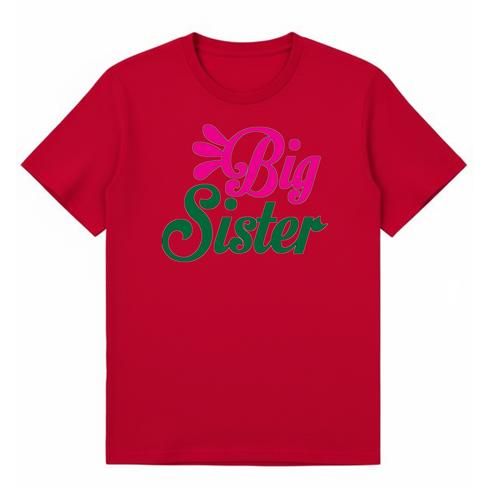 BGSIS55 artwork on red T-shirt