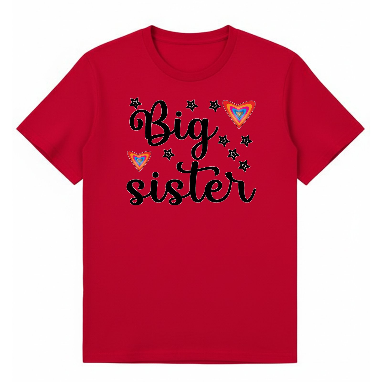 BGSIS56 artwork on red T-shirt