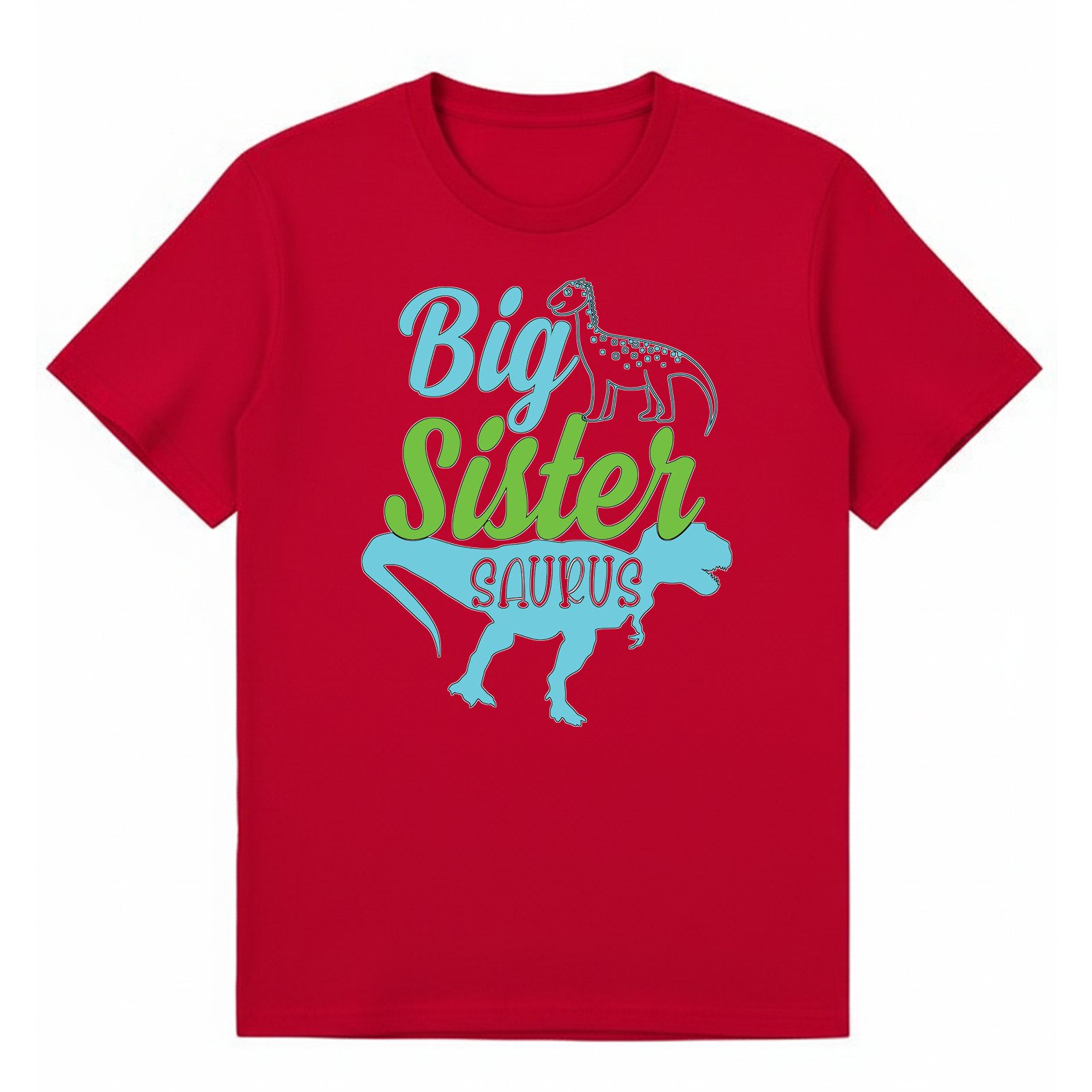 BGSIS64 artwork on red T-shirt