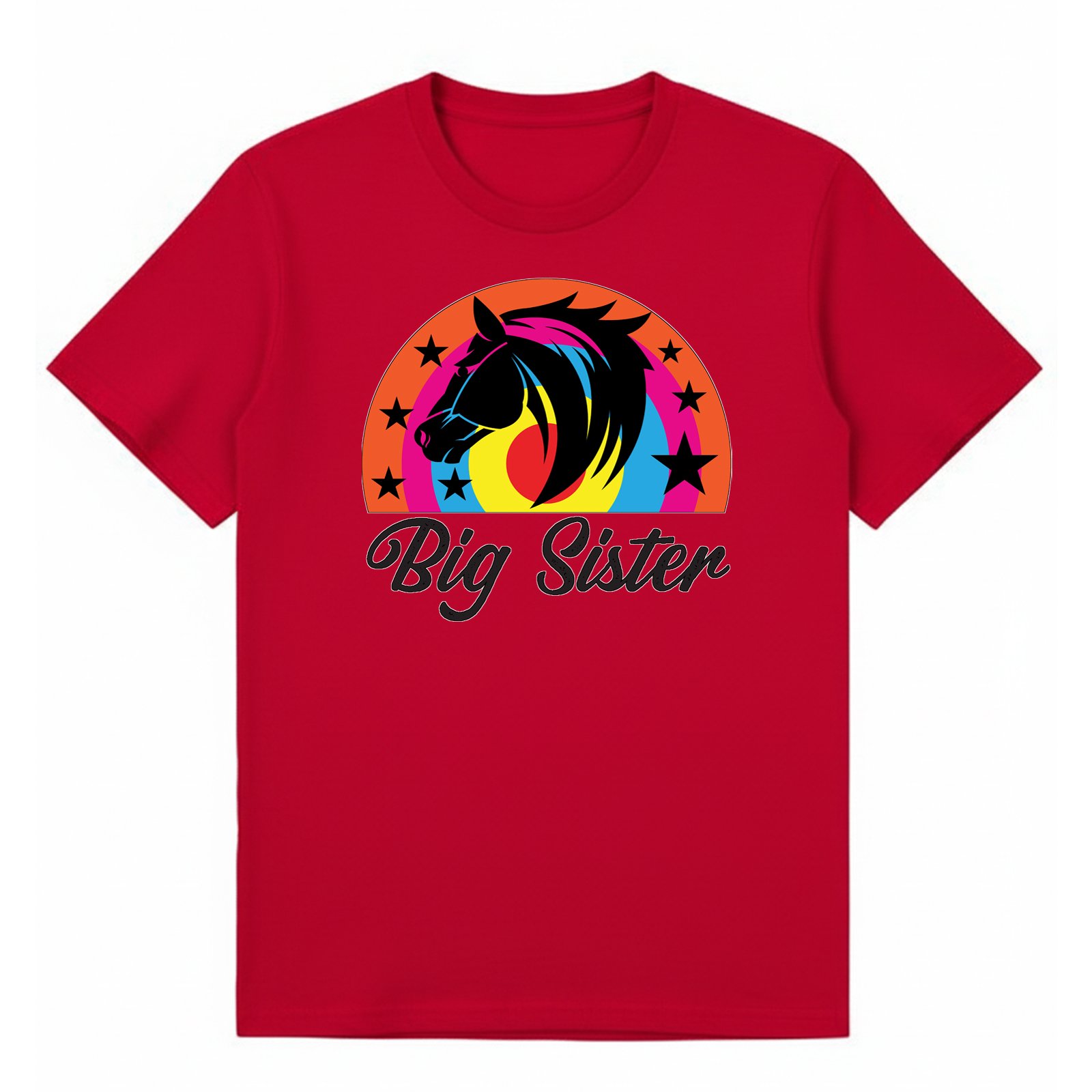 BGSIS65 artwork on red T-shirt