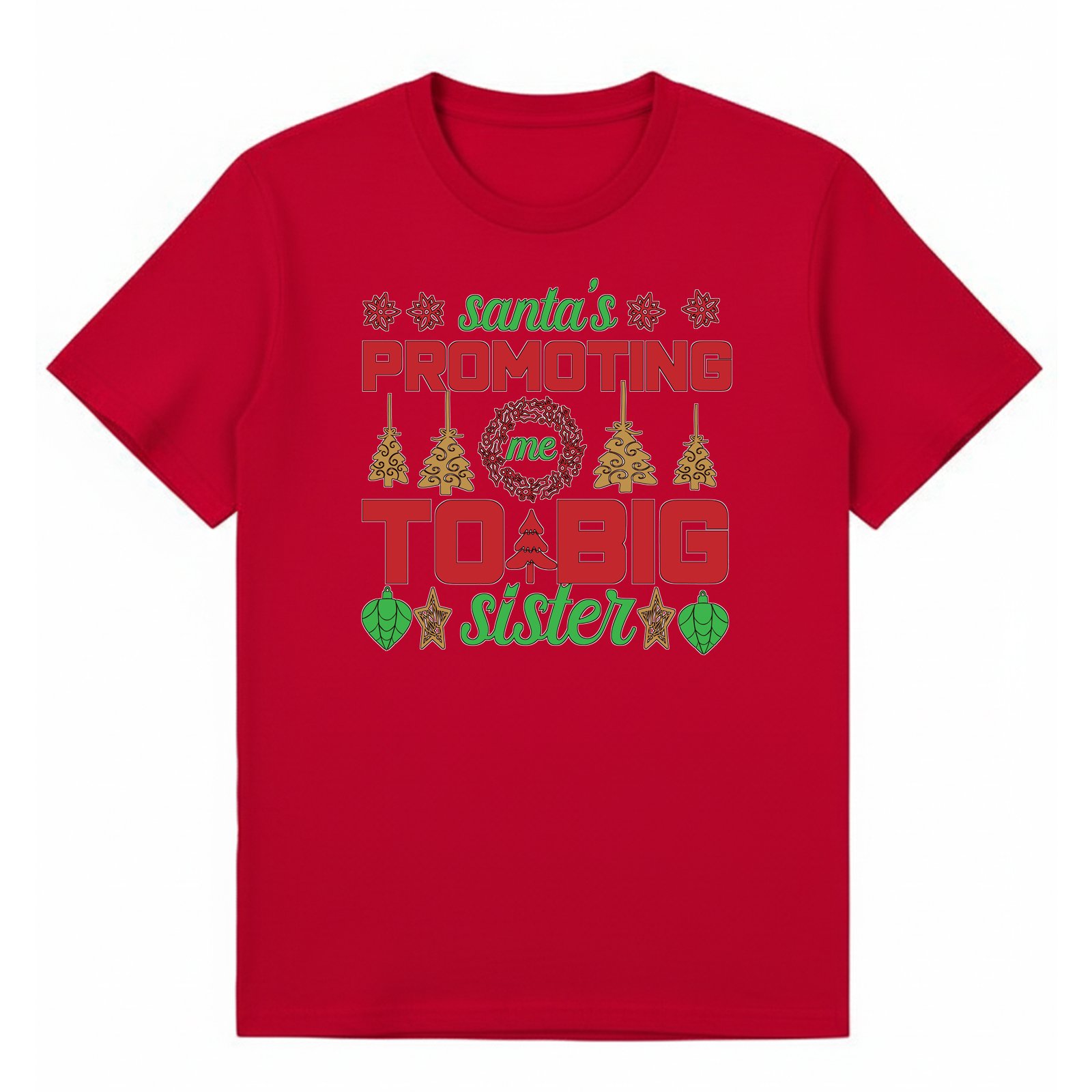 BGSIS74 artwork on red T-shirt