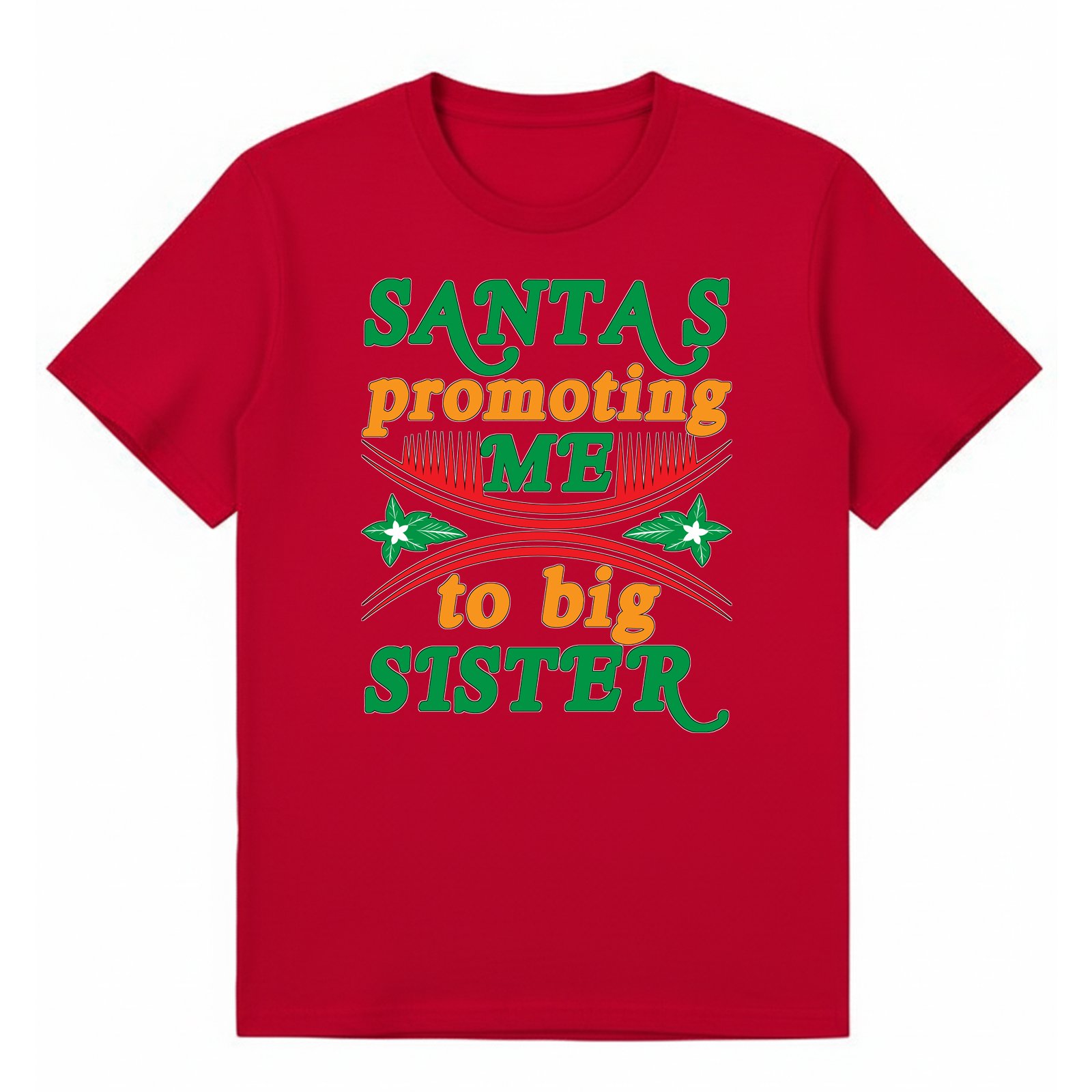BGSIS76 artwork on red T-shirt