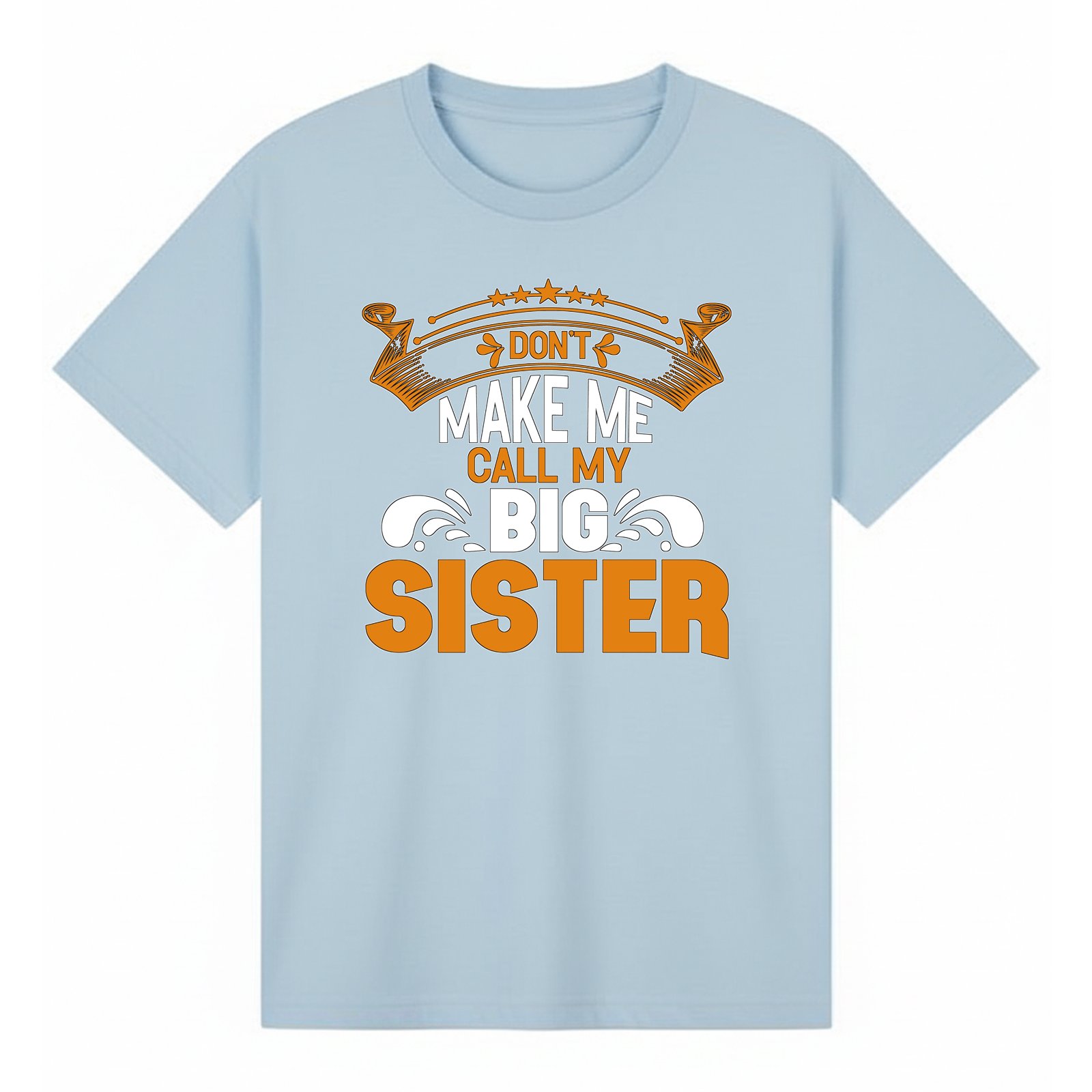 BGSIS80 artwork on light blue T-shirt