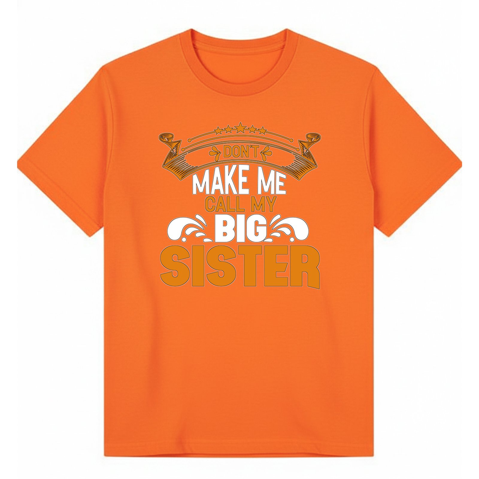 BGSIS80 artwork on orange T-shirt