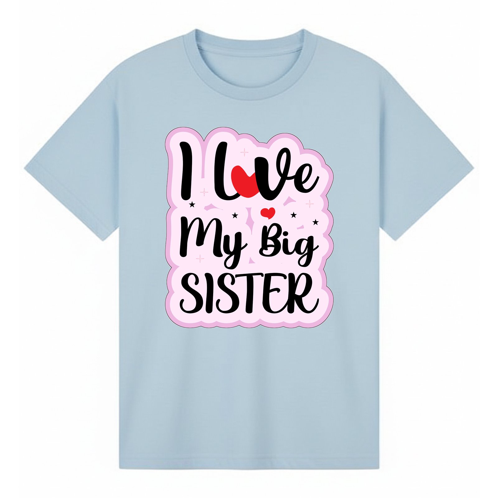 BGSIS83 artwork on light blue T-shirt