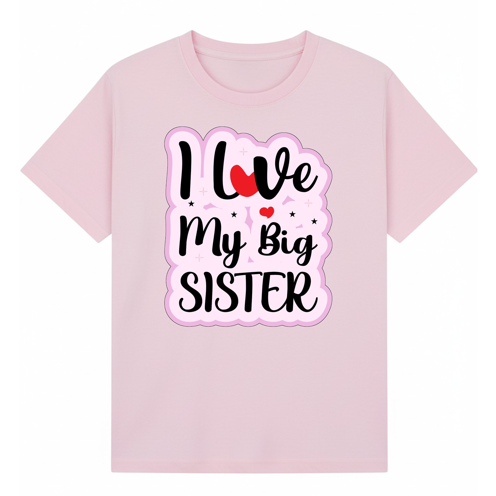 BGSIS83 artwork on light pink T-shirt