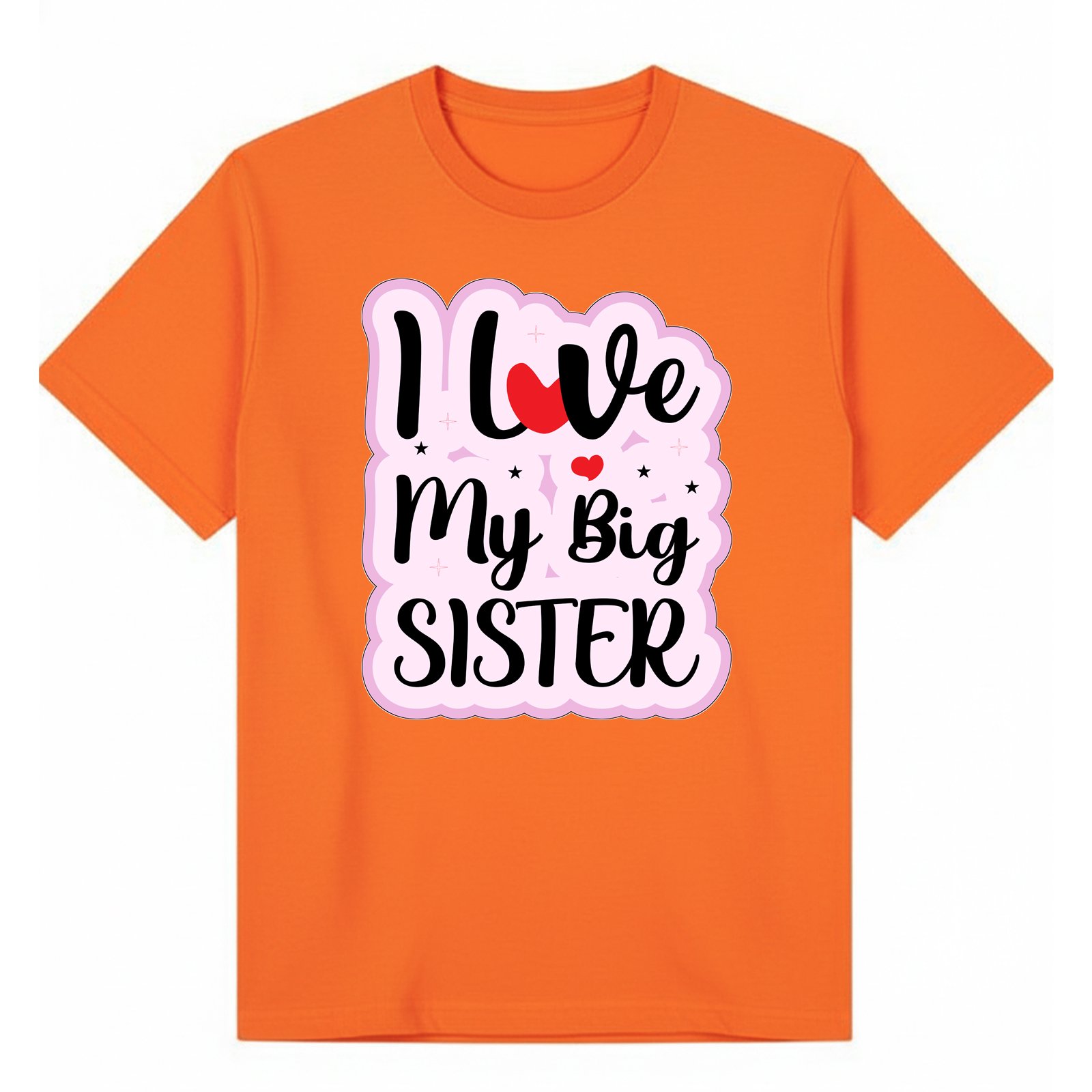 BGSIS83 artwork on orange T-shirt
