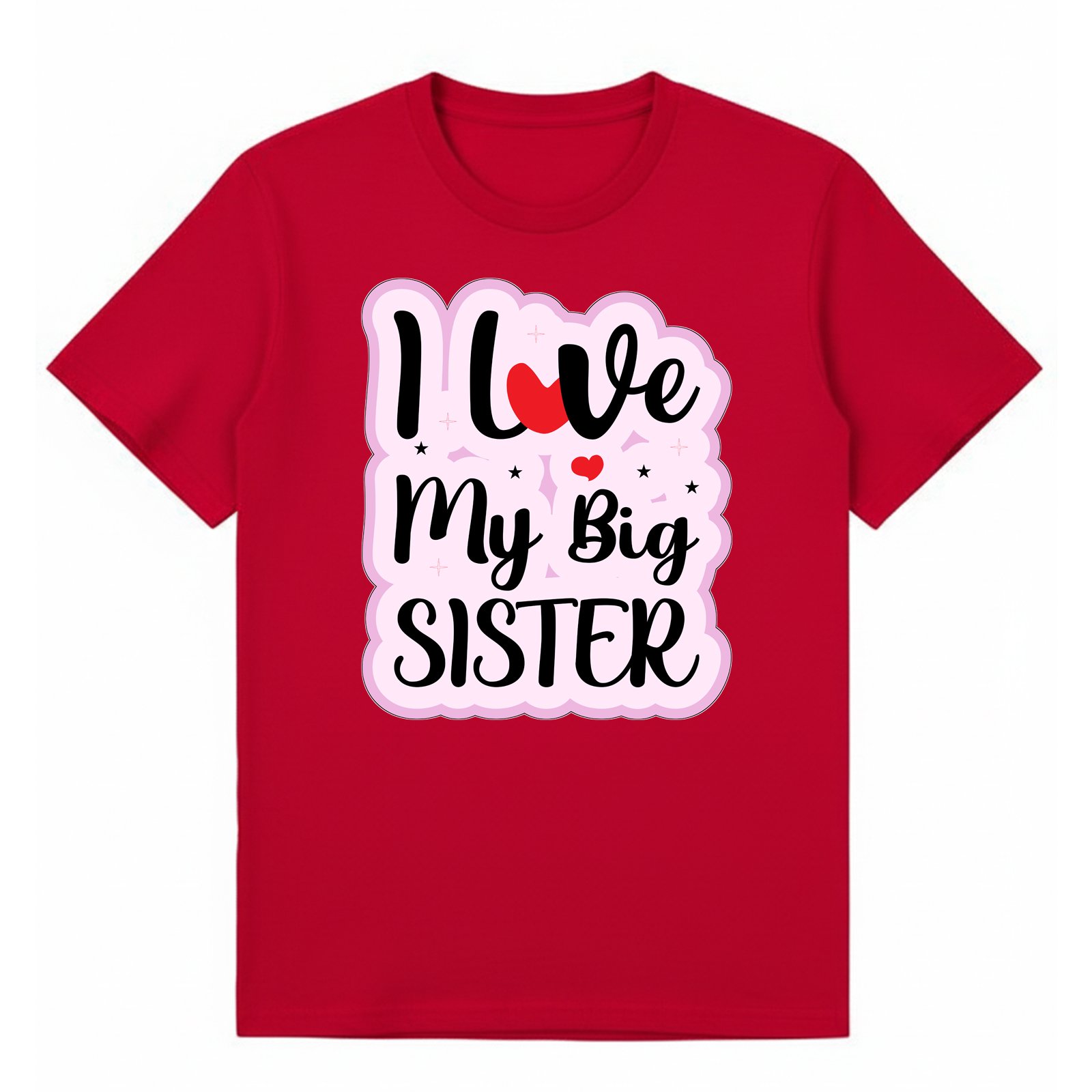 BGSIS83 artwork on red T-shirt