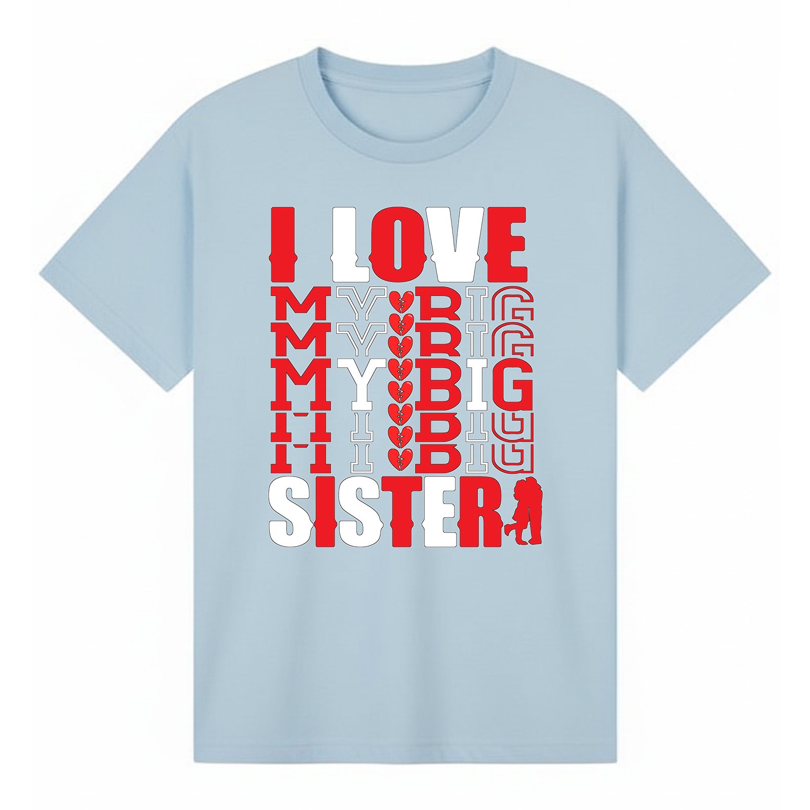 BGSIS85 artwork on light blue T-shirt