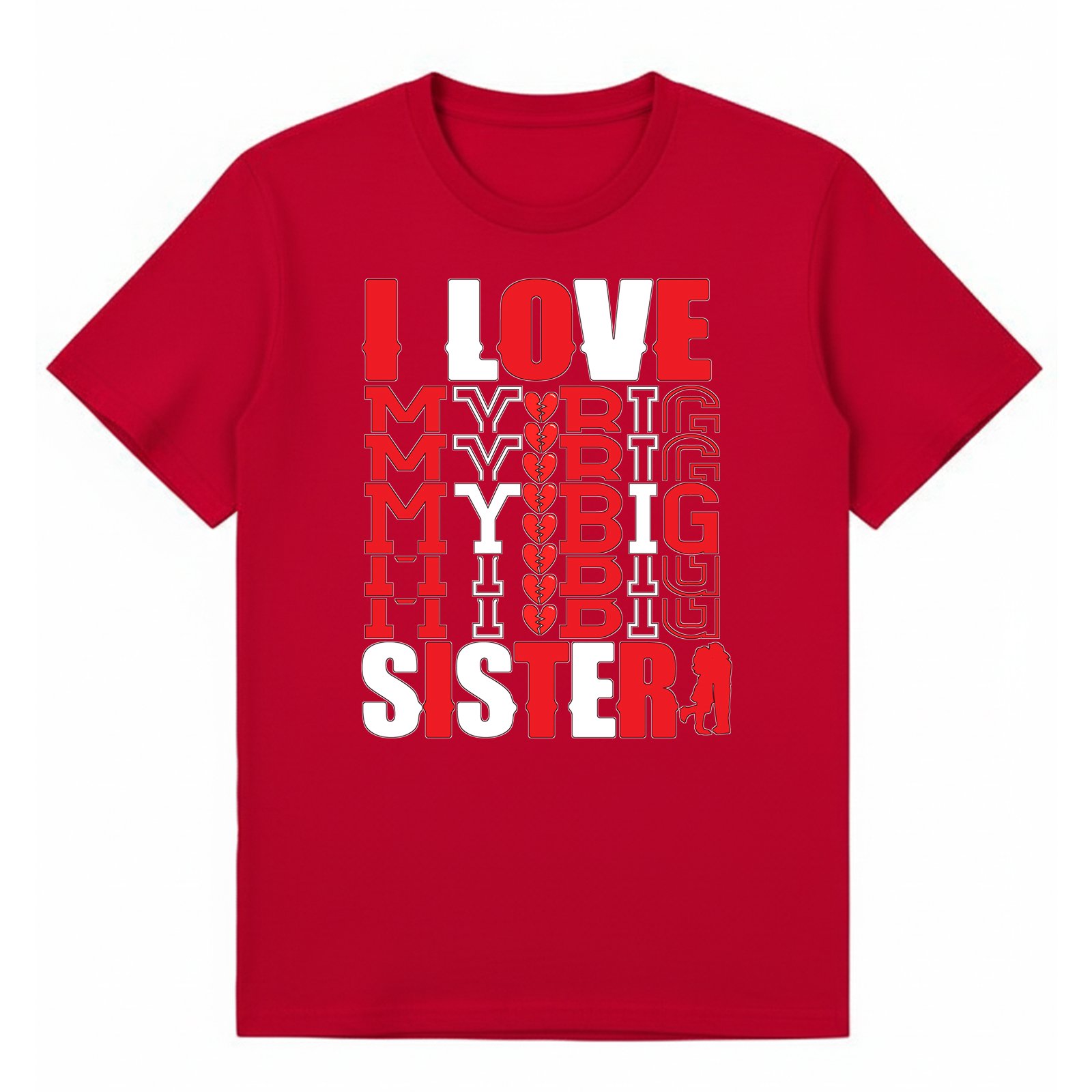 BGSIS85 artwork on red T-shirt