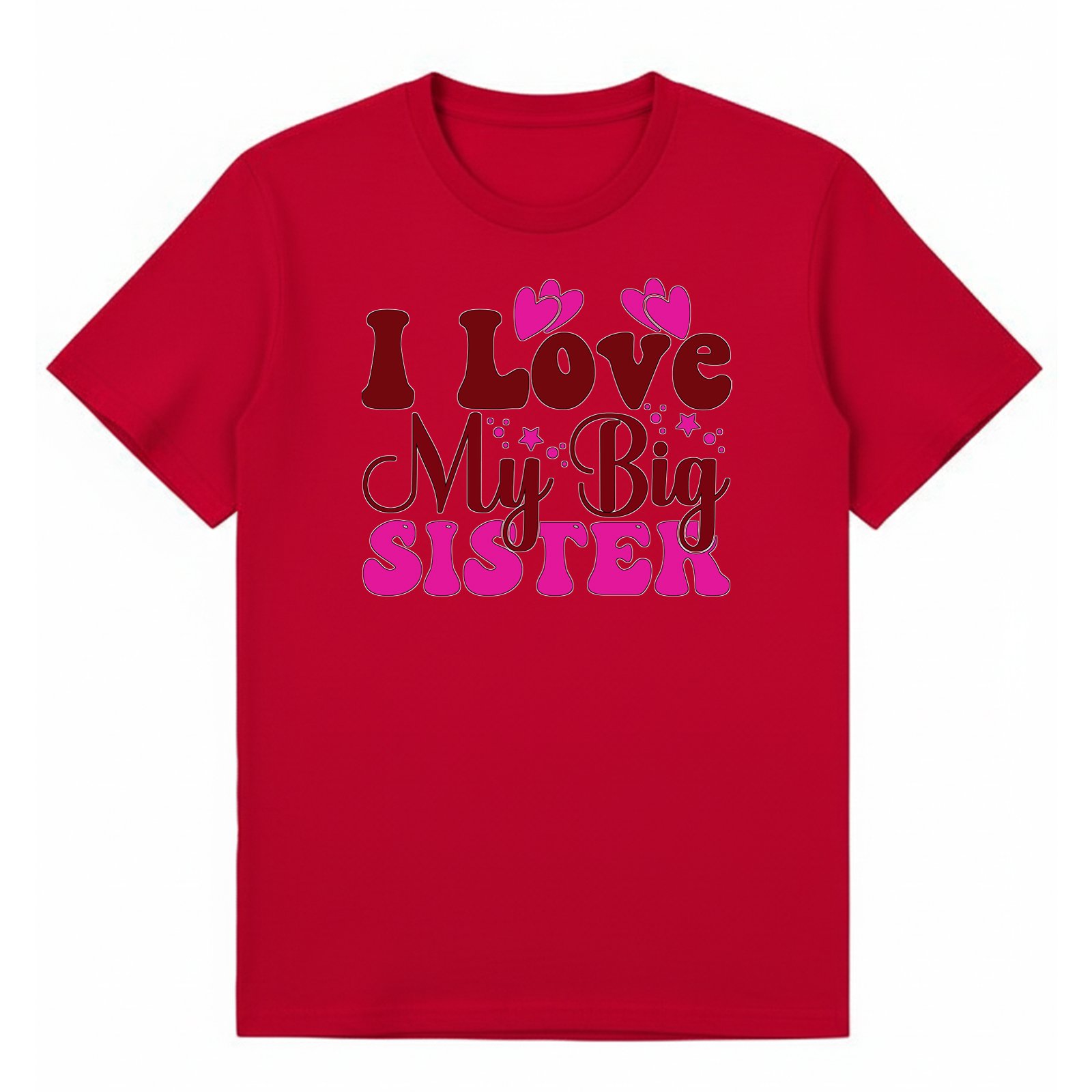 BGSIS89 artwork on red T-shirt