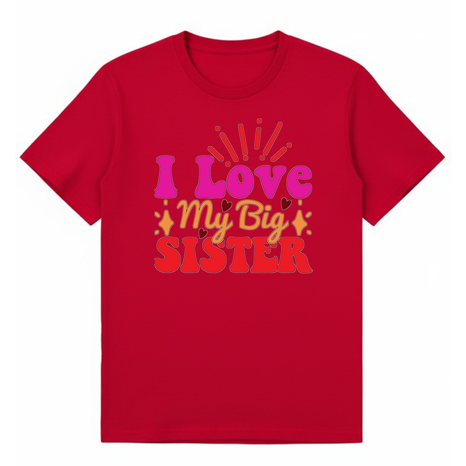 BGSIS90 artwork on red T-shirt