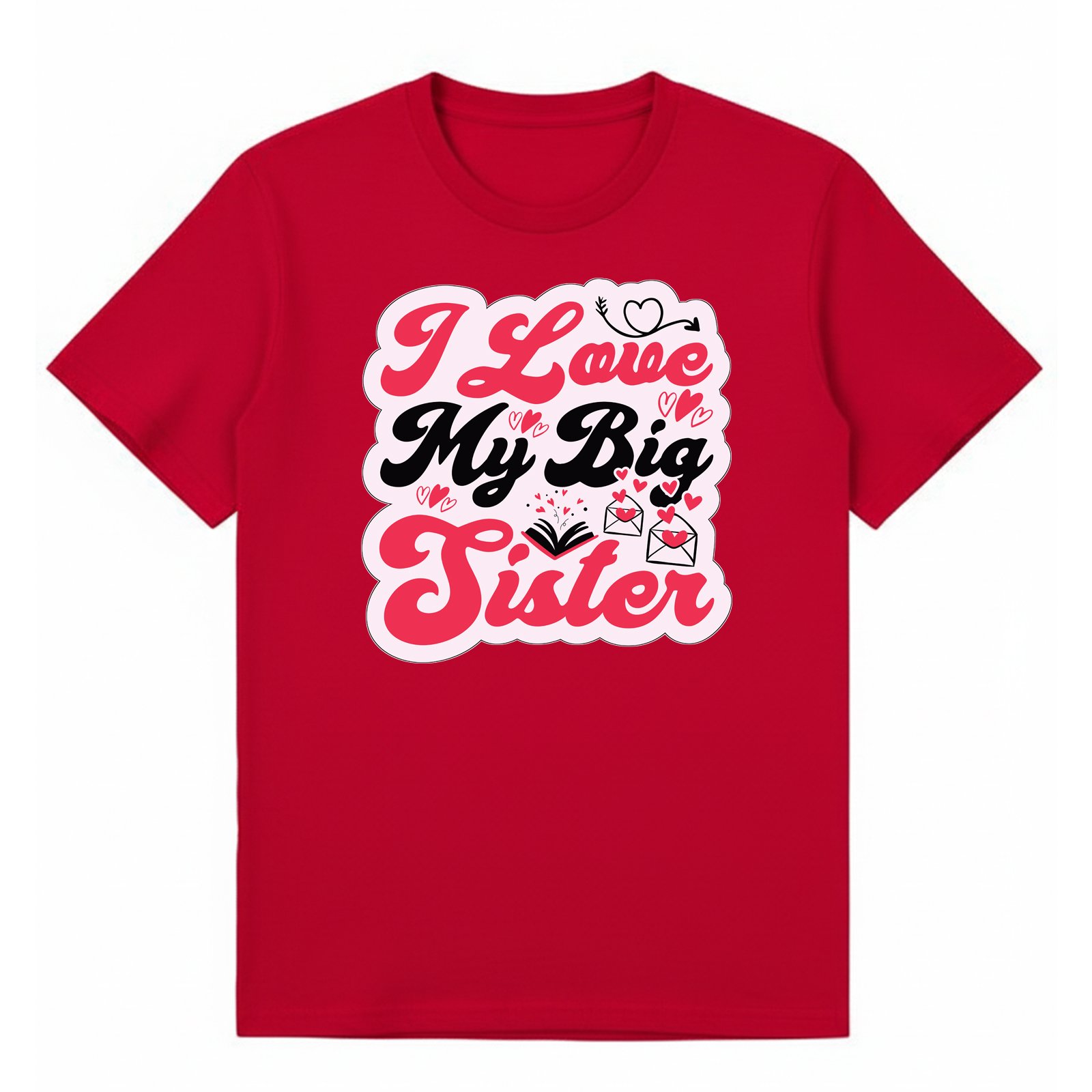 BGSIS92 artwork on red T-shirt